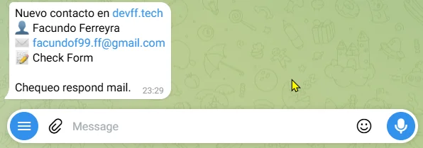 Formulario de contacto automatizado — 2